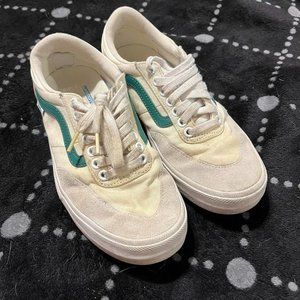 Vans Men's Cream and Green Trainers